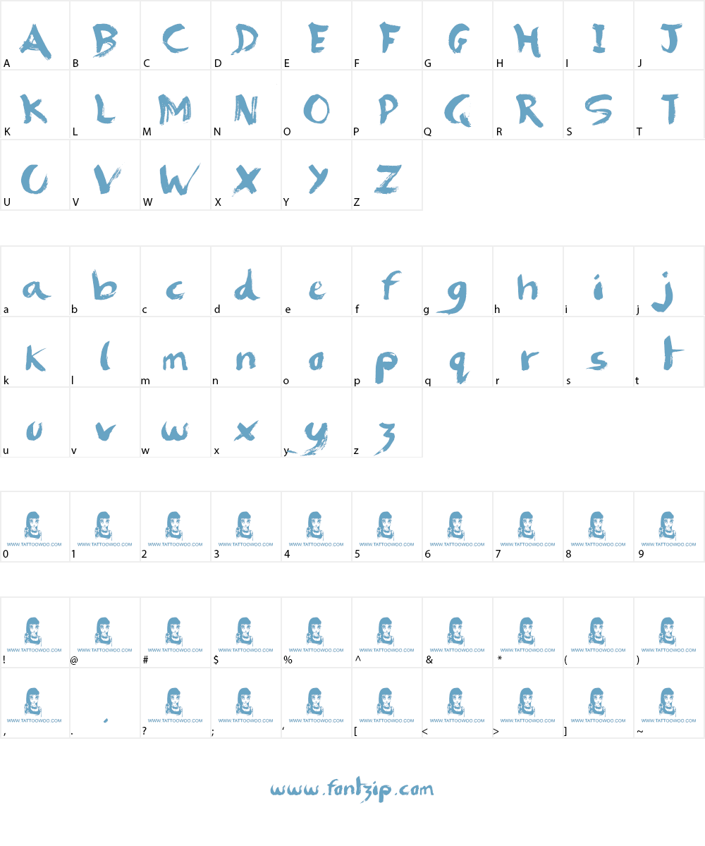 Brush Strokes Font Character